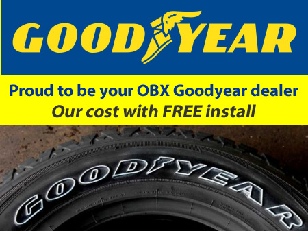 Outer Banks OBX Goodyear Tire Tires Dealer Our Cost with $5.00 install