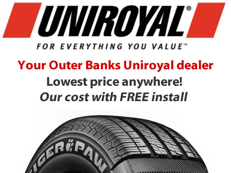 Outer Banks Tires Uniroyal Tire Discount Our Price Free Install